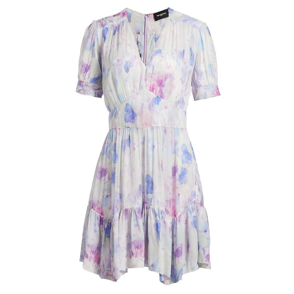 NEW The Kooples Chiffon Mini Dress Watercolor Floral